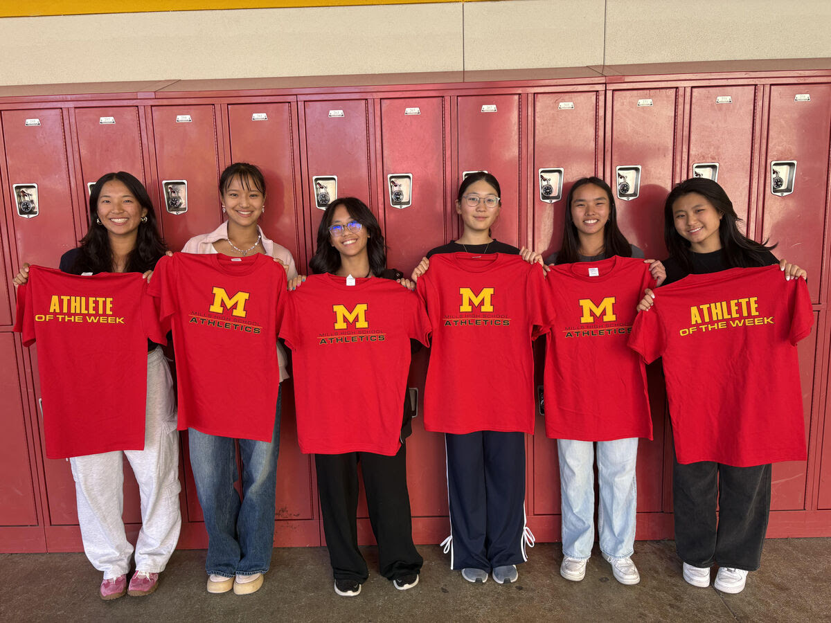 Girls golf team recognized with the Mills Booster award for exceptional athletic performance and CCS victory